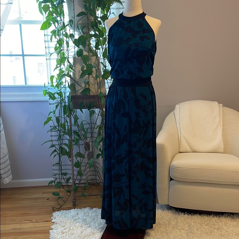 RACHEL Rachel Roy Blue Halter Maxi Dress